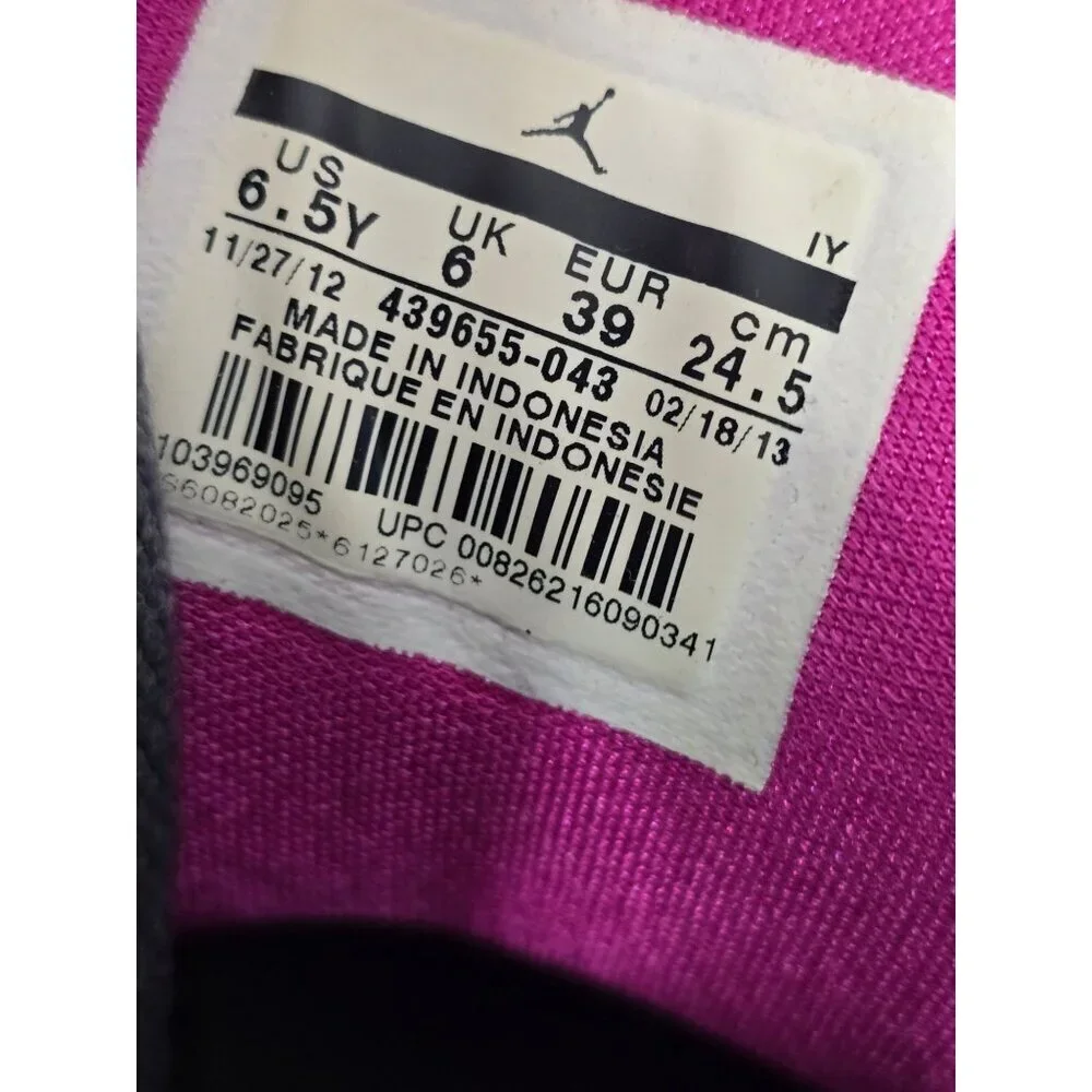 Jordan Sparkle Pink and Gray High Top Sneakers 6.5 Y